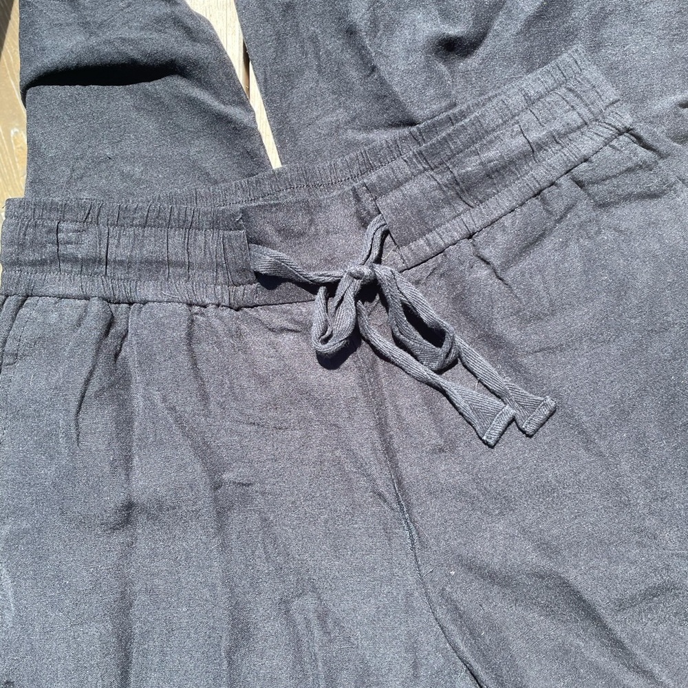 Black linen pants